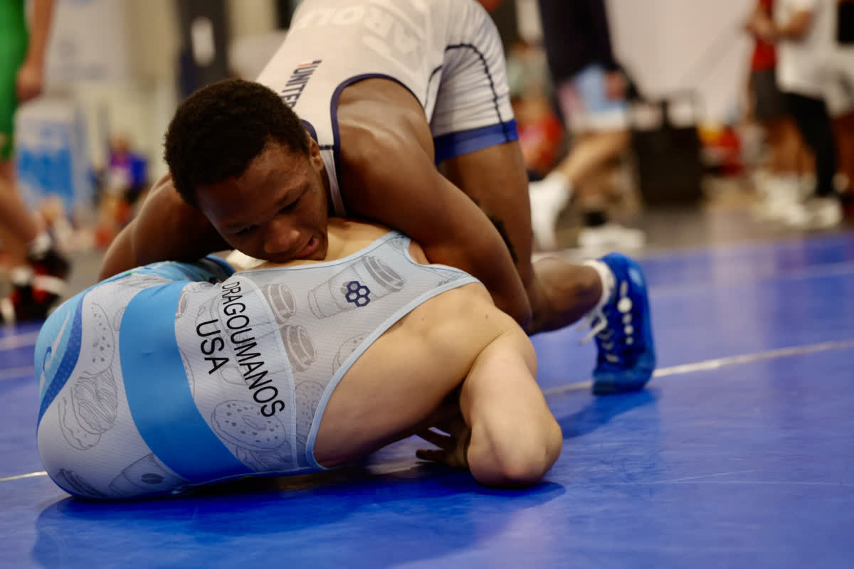 Aaron Ellison wrestling at UCD 2025