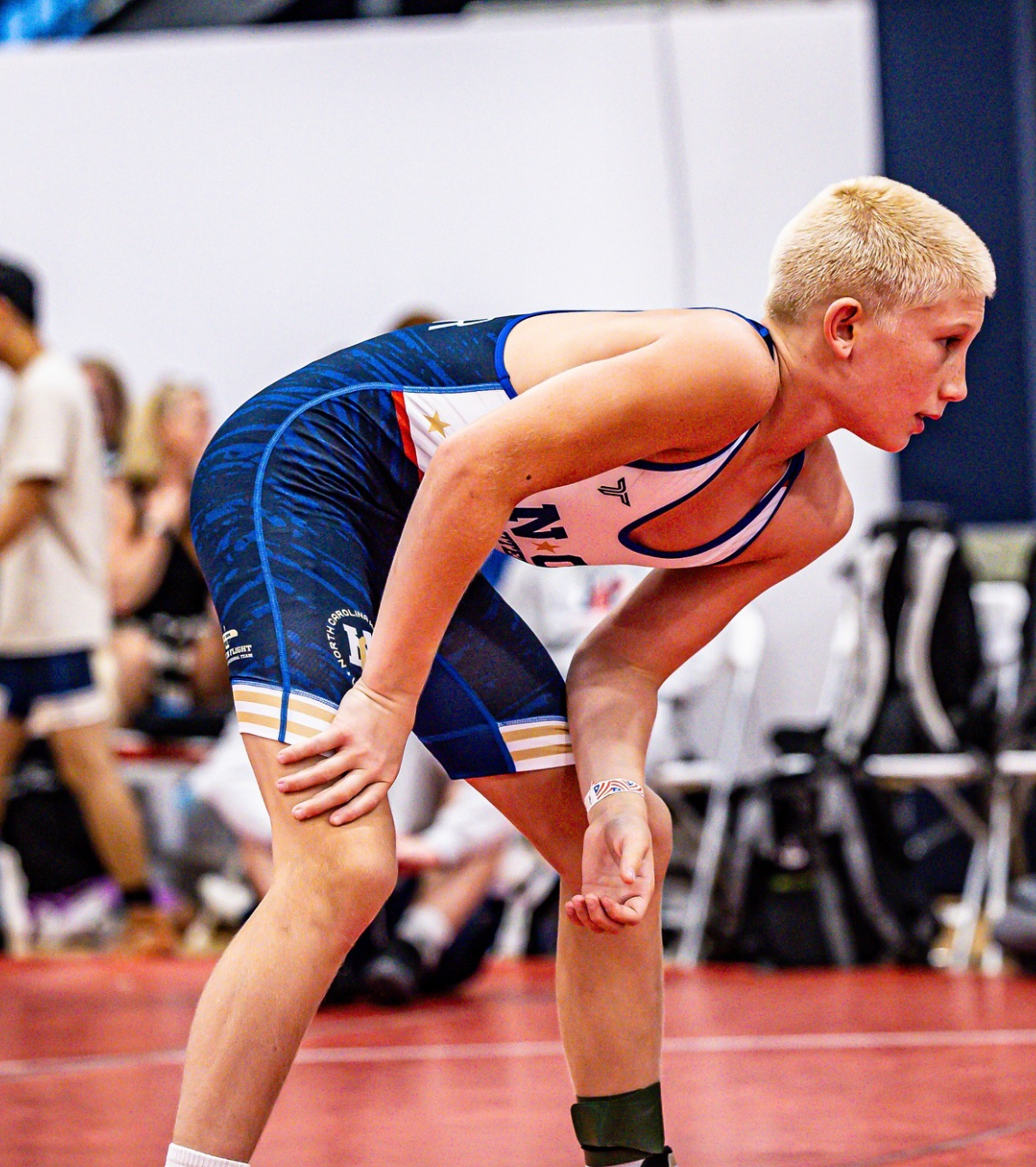 Eli Taylor in wrestling stance