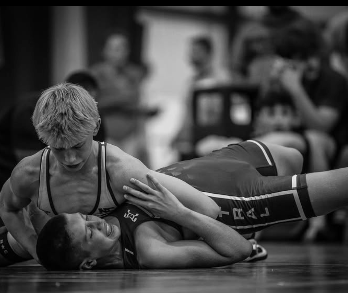 Wrestling control technique - black and white